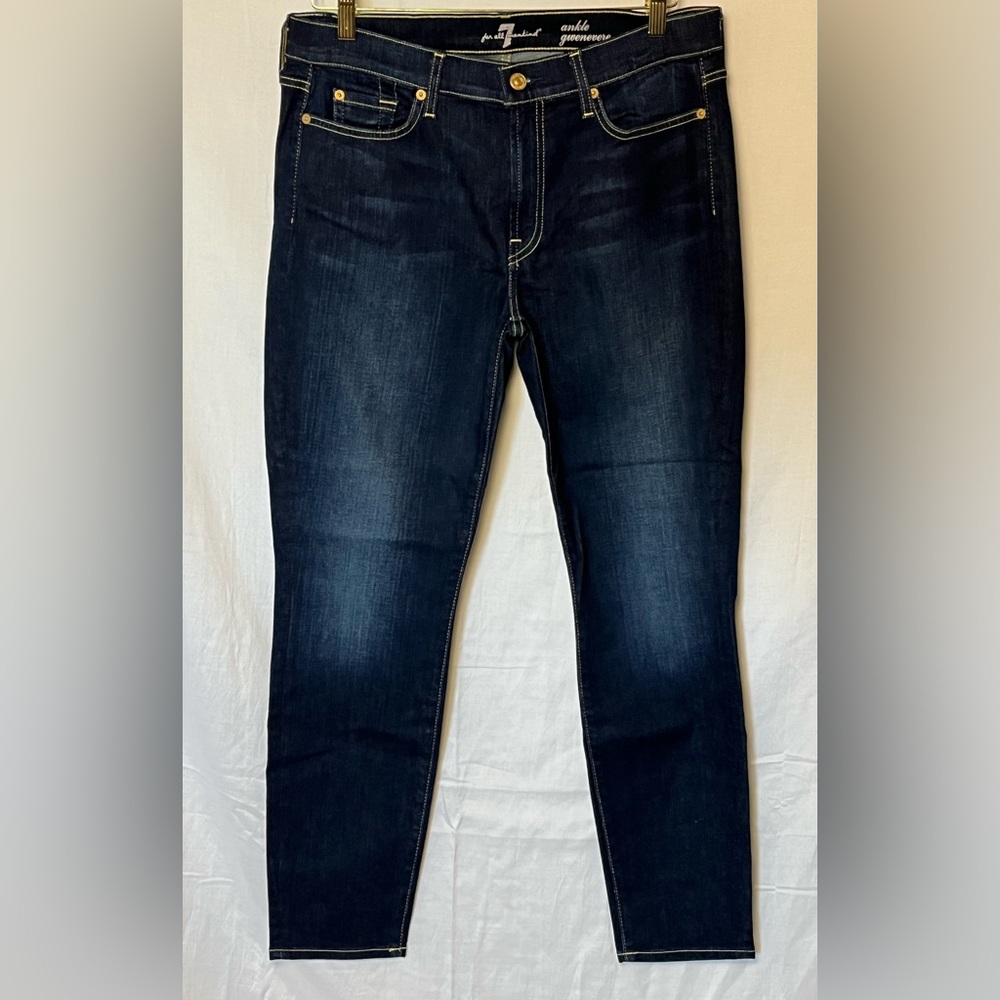 NWOT - 7 For All Mankind “Ankle Gwenevere” Style Dark Indigo Skinny Jeans- Sz 32